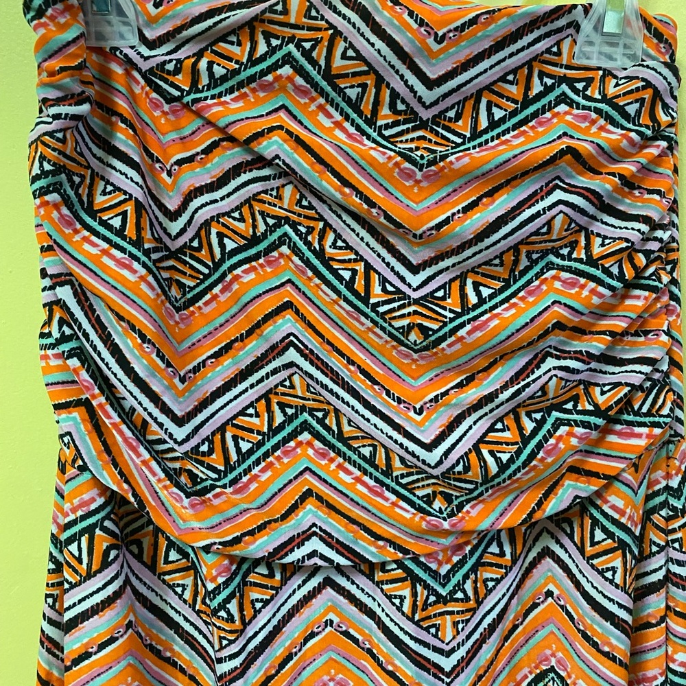 Orange multi color maxi dress/skirt